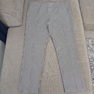 Adrianna Papell Career Casual Black White Houndstooth Pull-On Pants Size 14